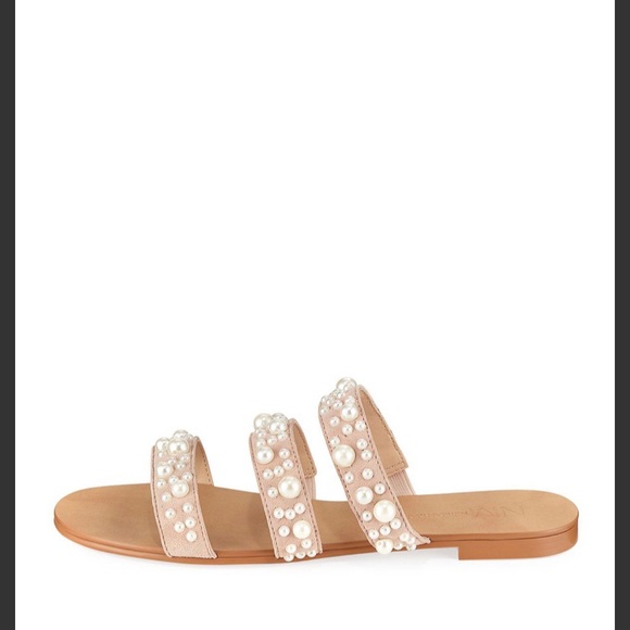 Neiman Marcus Prince Pearl Sandals Black NEW - Picture 2 of 4